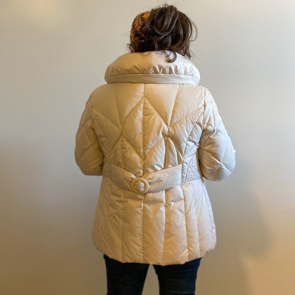 Larry Levine off-white down winter coat - Picture 2 of 6